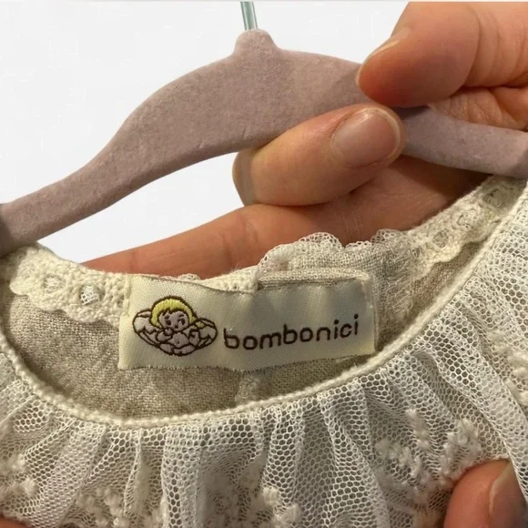 Elegant Kids Dress with Lace Collar in Beige - Picture 6 of 6